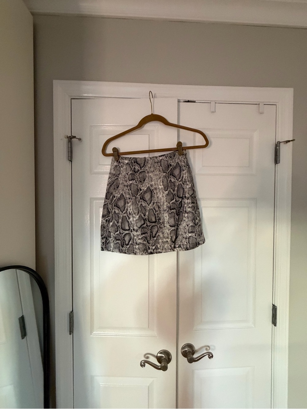 Snake Skin Print Mini Skirt